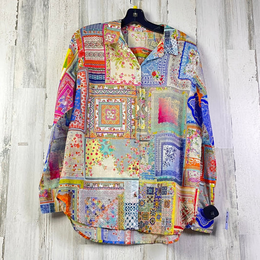 Blouse Long Sleeve By Johnny Was In Multi-colored, Size: M