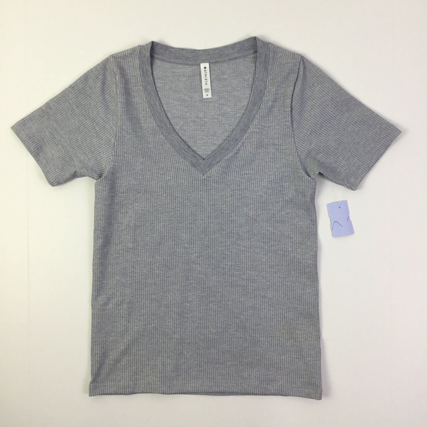 Athletic Top Short Sleeve By Athleta In Grey, Size: S