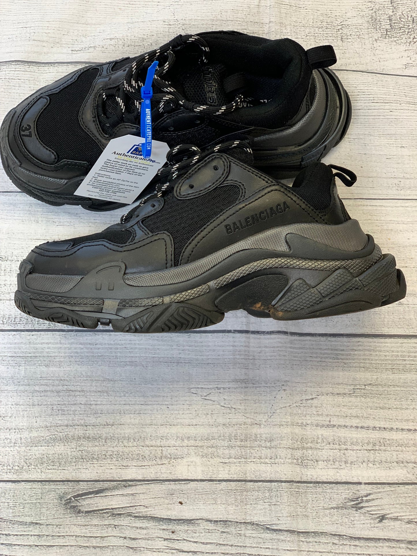 Black Shoes Designer Balenciaga, Size 7