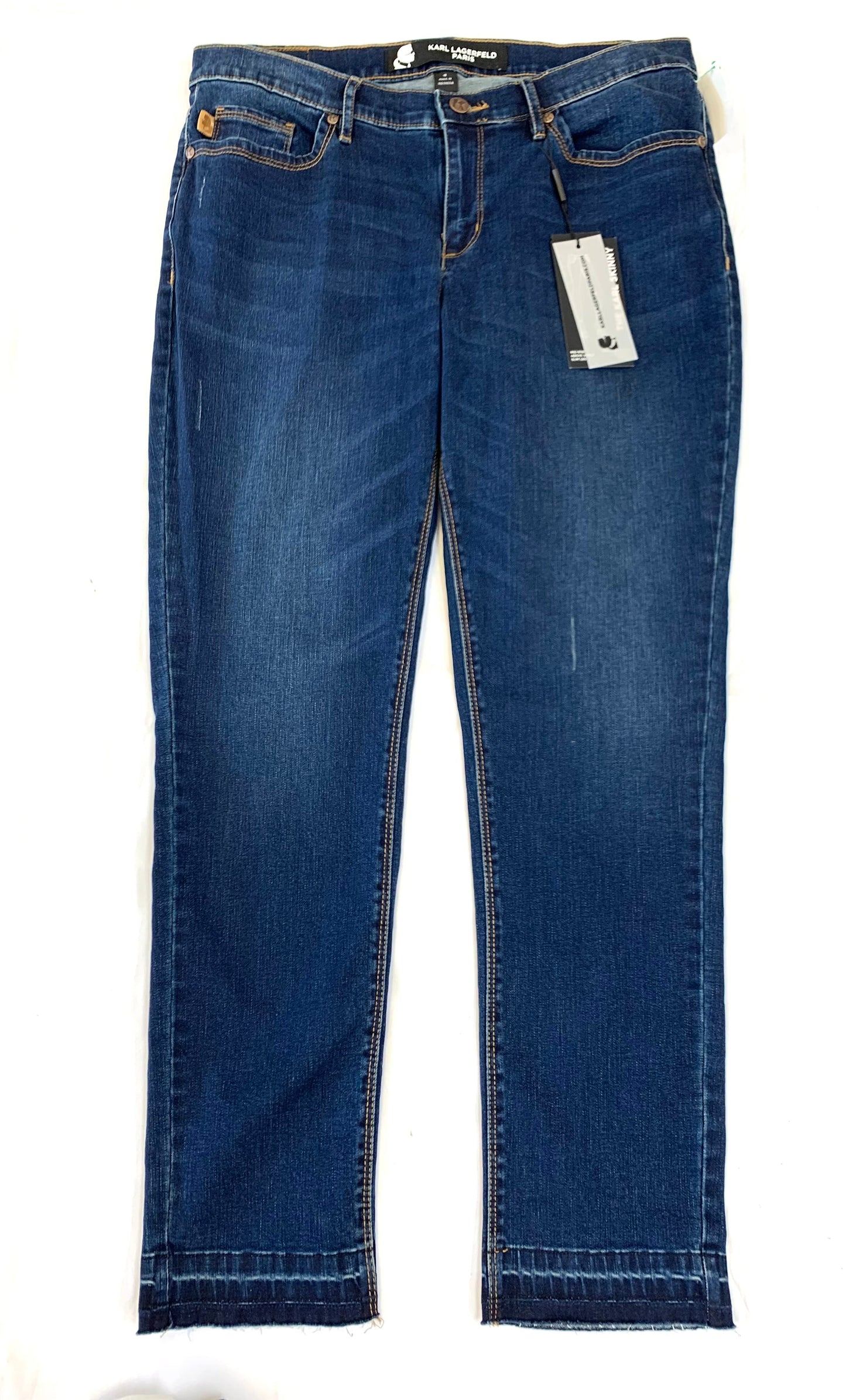 Jeans Skinny By Karl Lagerfeld In Blue Denim, Size: 12