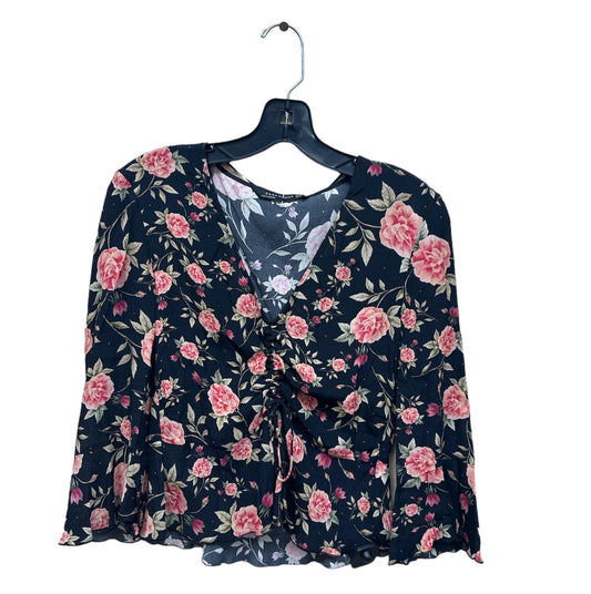 Floral Print Top Long Sleeve Zara Women, Size M