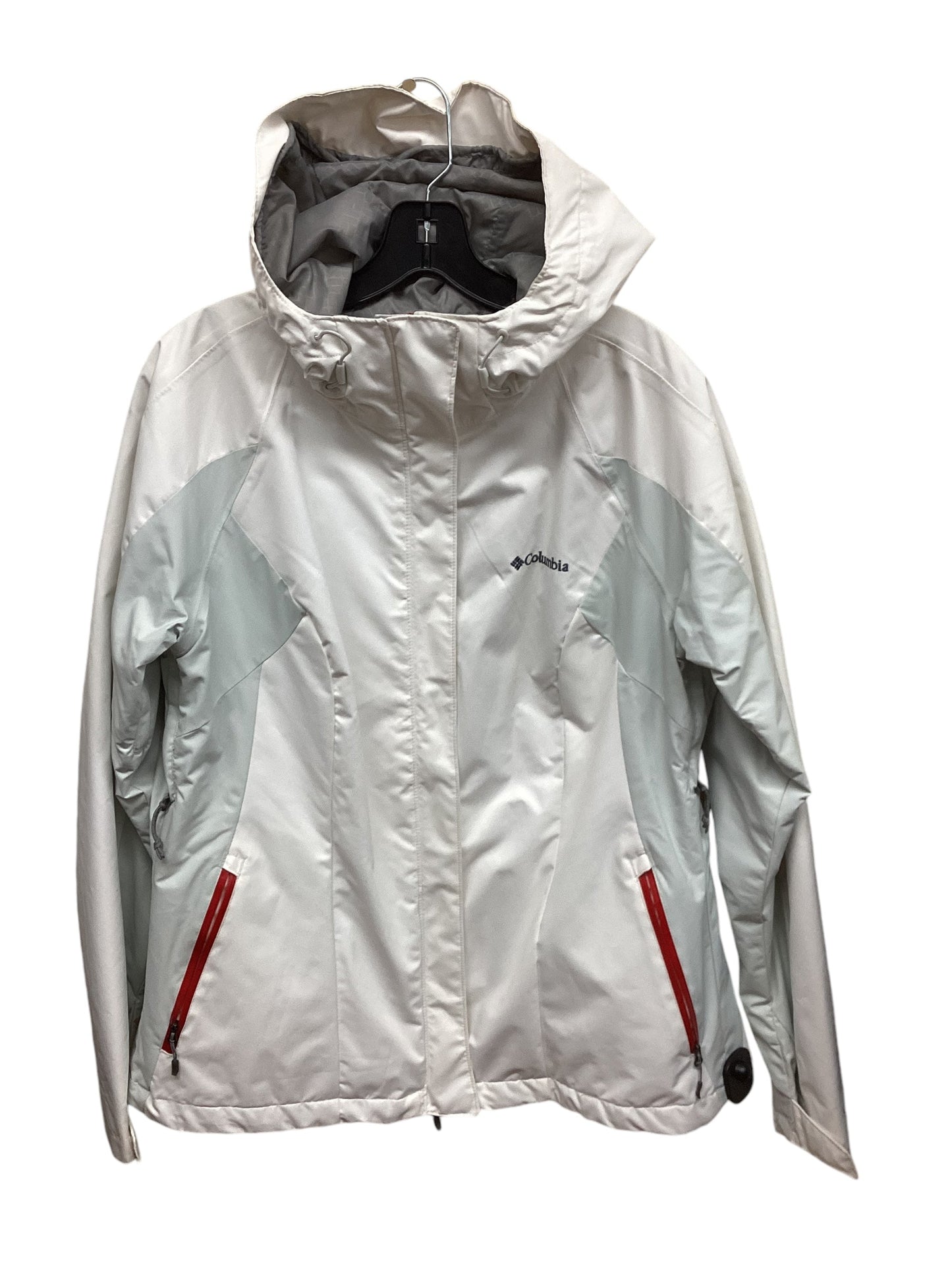 Jacket Windbreaker By Columbia In Grey & White, Size: 0