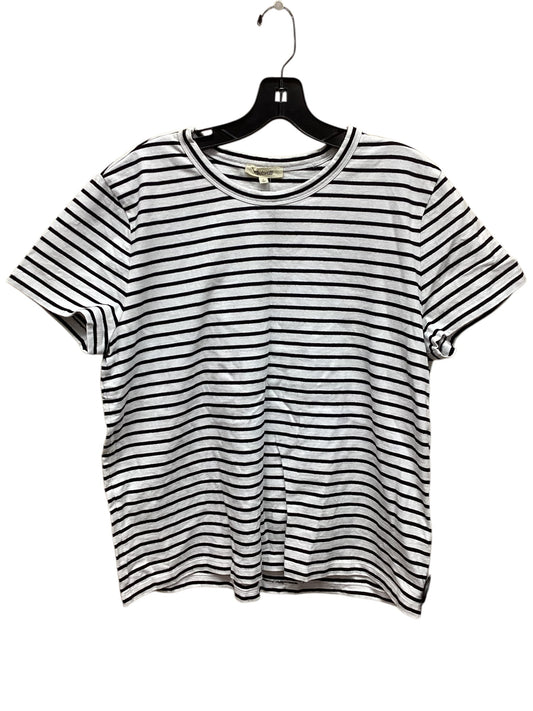 Top Short Sleeve By Madewell In Striped Pattern, Size: L