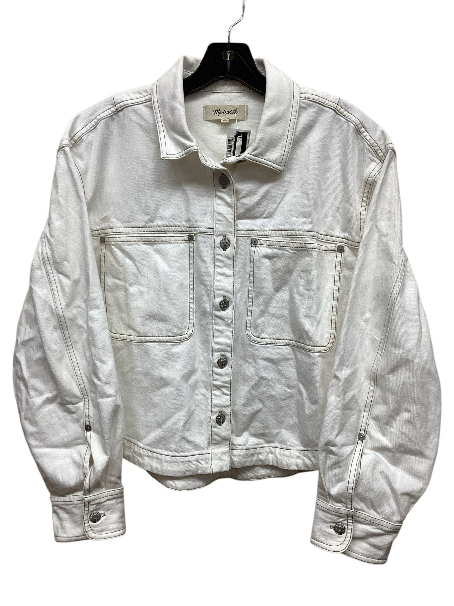 Jacket Denim By Madewell In Cream Denim, Size: L