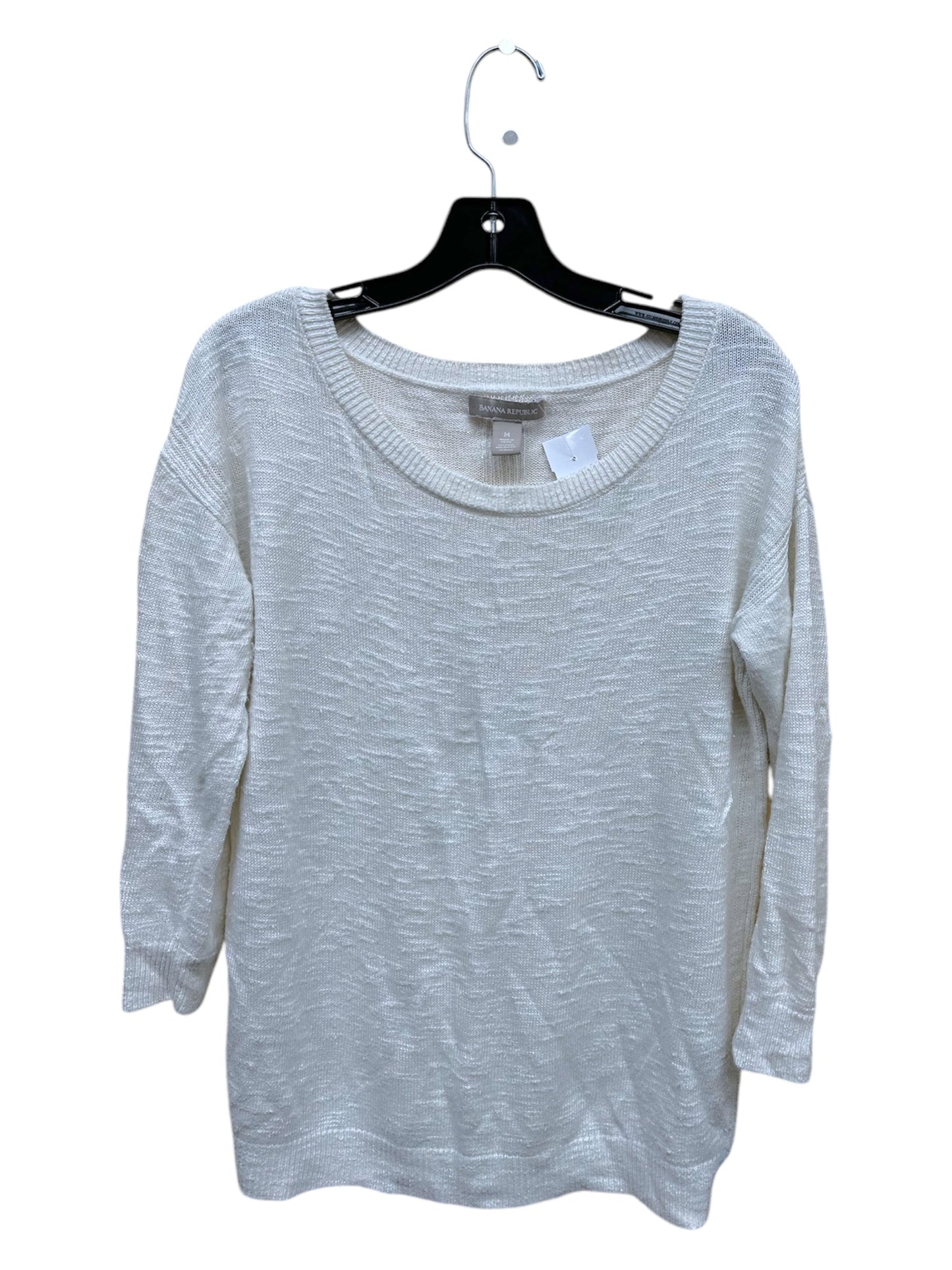 Top Long Sleeve By Banana Republic In Cream, Size: M