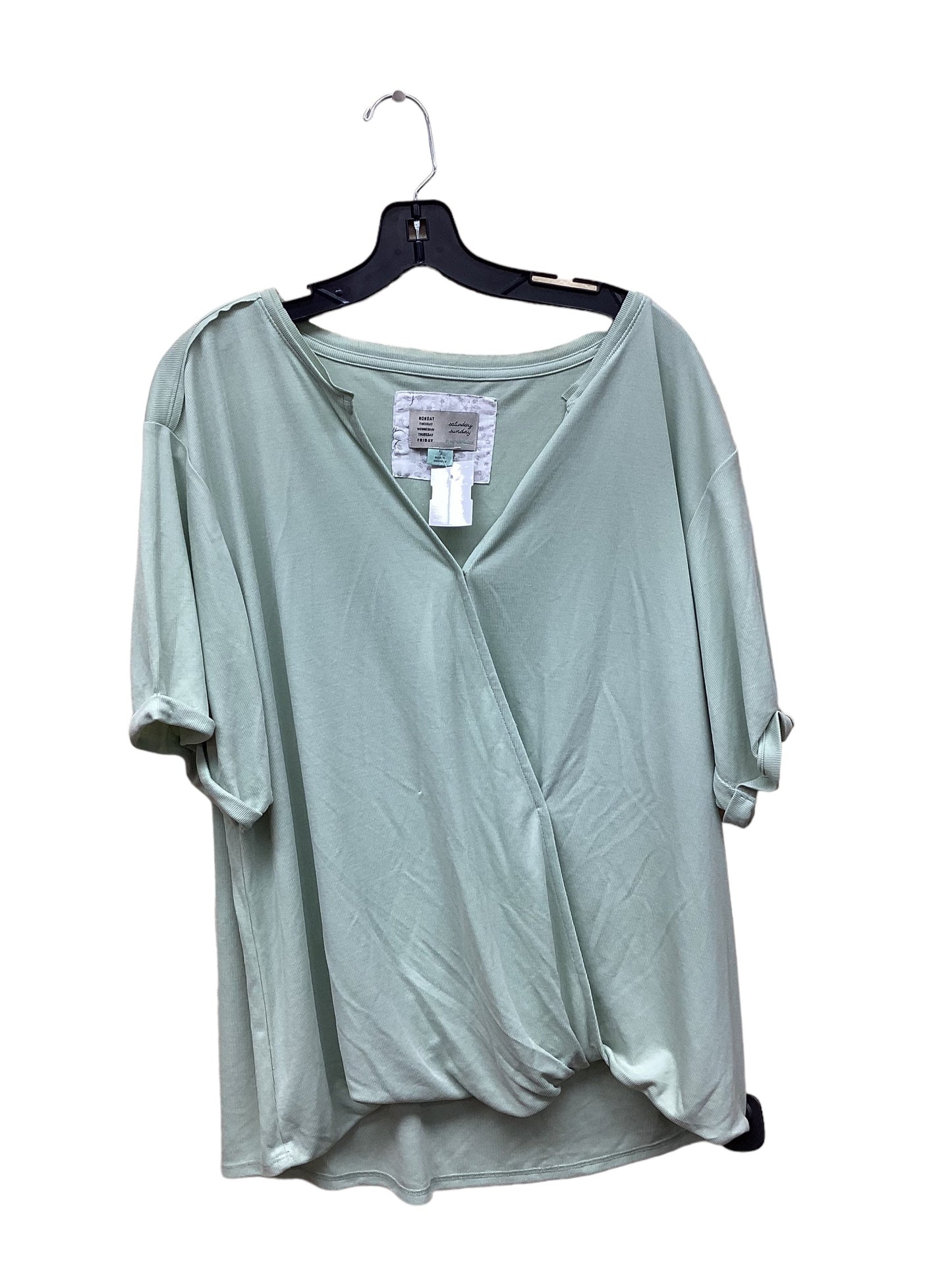 Green Top Short Sleeve Anthropologie, Size Xl