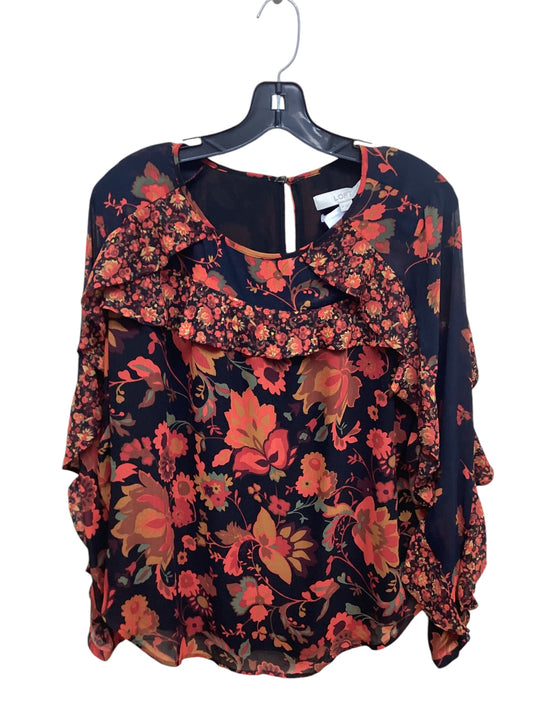 Top Long Sleeve By Loft In Floral Print, Size: M