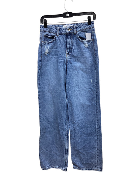 Jeans Straight By Zara In Blue Denim, Size: 2