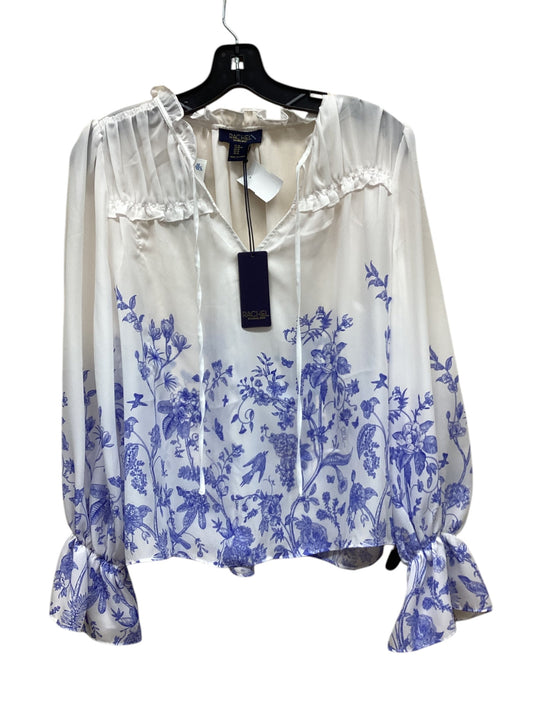 Top Long Sleeve By Rachel Roy In Blue & White, Size: M