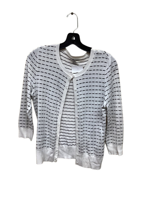 Sweater Cardigan By Halogen In Striped Pattern, Size: M