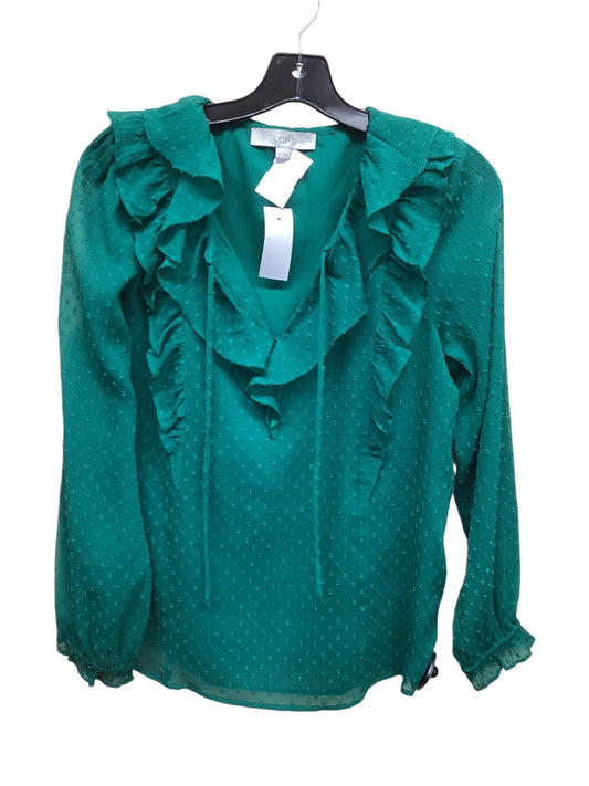 Top Long Sleeve By J. Crew In Green, Size: S