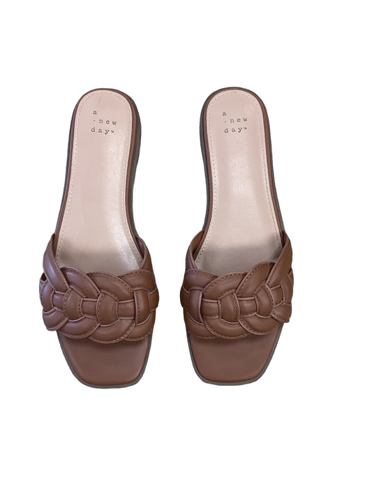 Brown Sandals Flats A New Day, Size 7.5