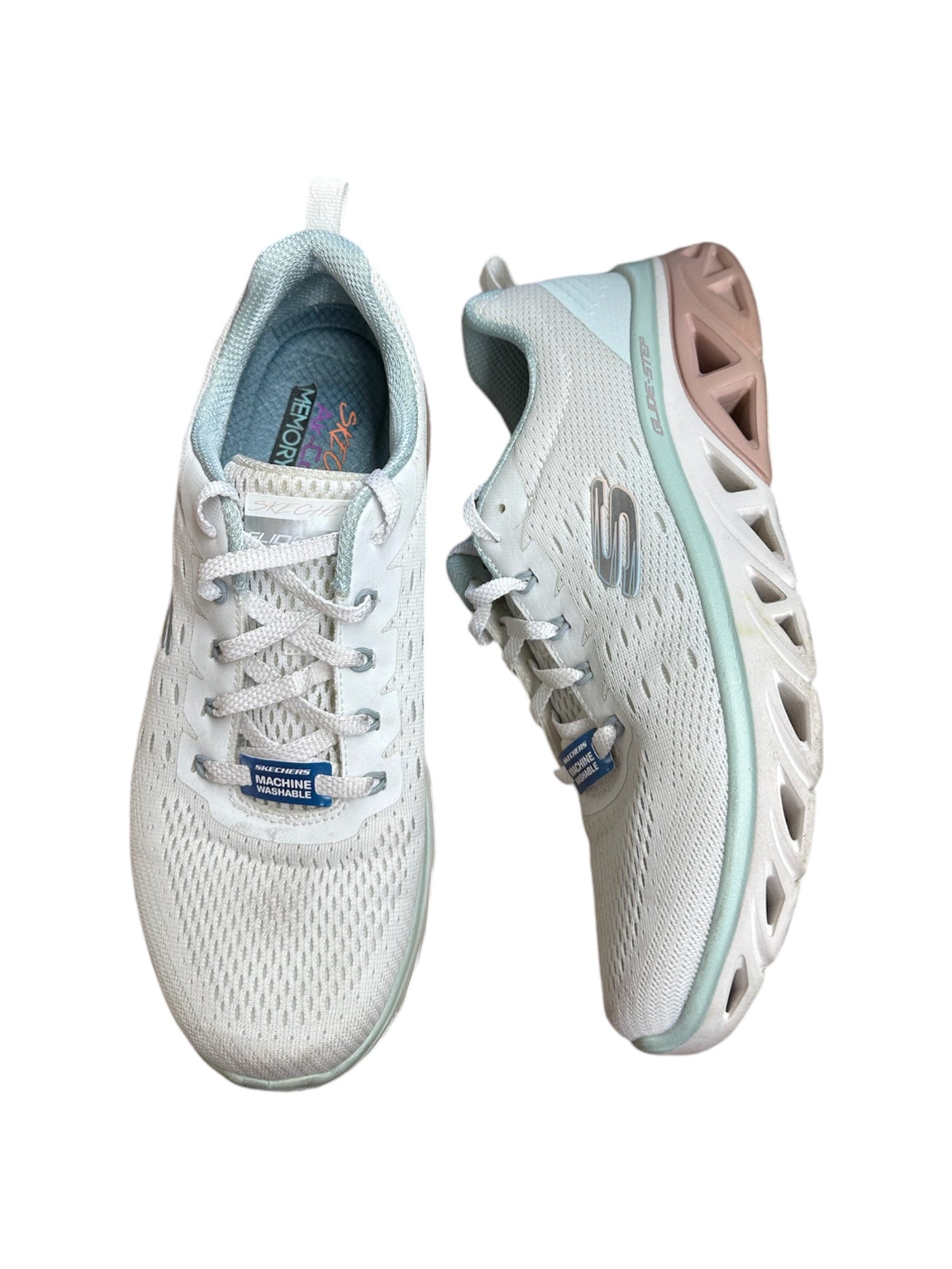 Shoes Athletic By Skechers In Blue & White, Size: 8.5