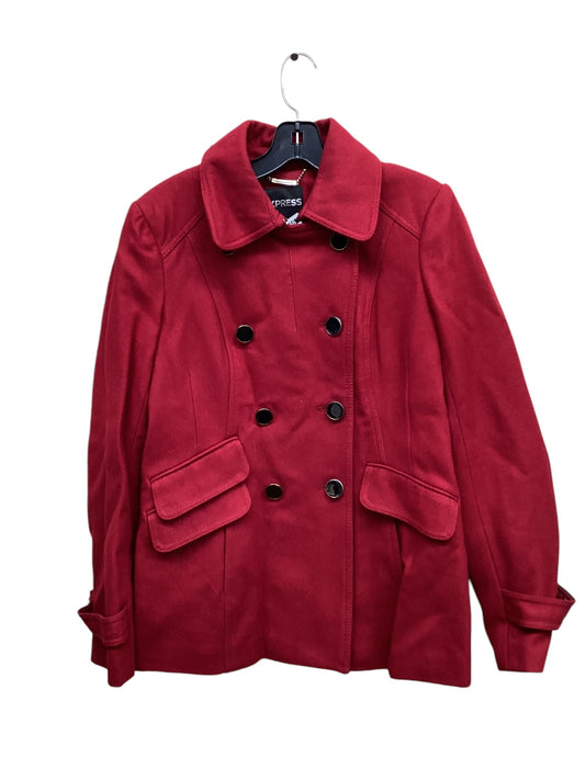 Coat Peacoat By Express In Red, Size: M