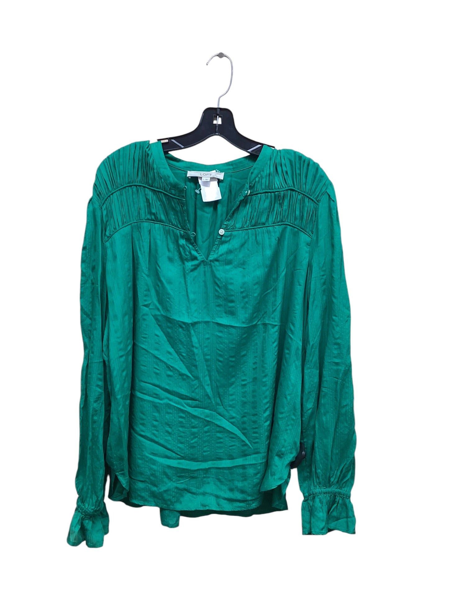 Top Long Sleeve By Loft In Green, Size: L