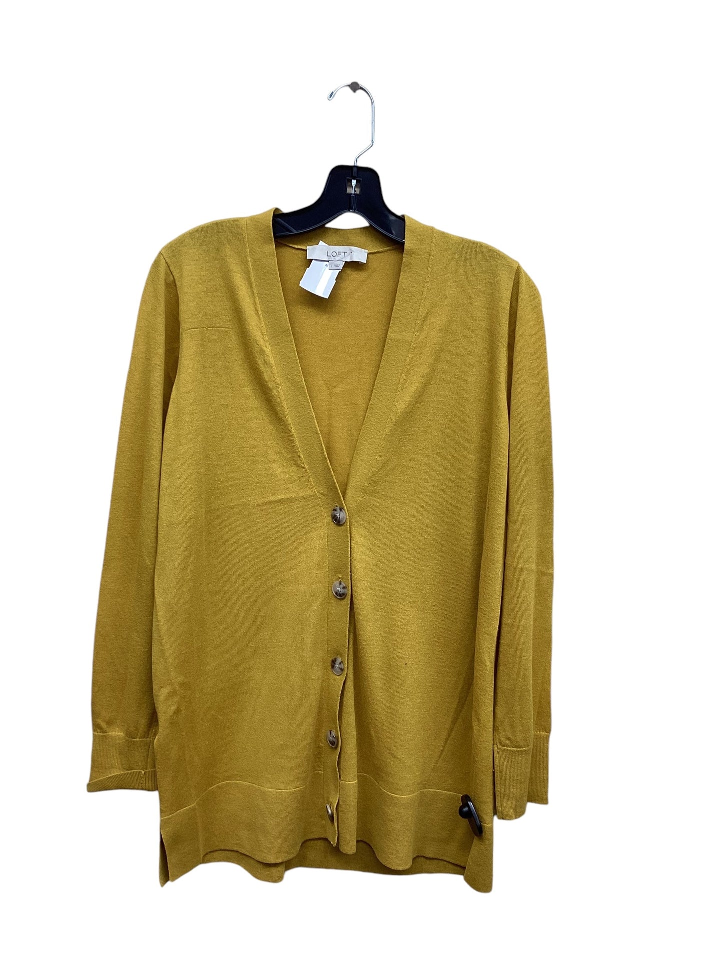 Sweater Cardigan By Loft In Yellow, Size: L