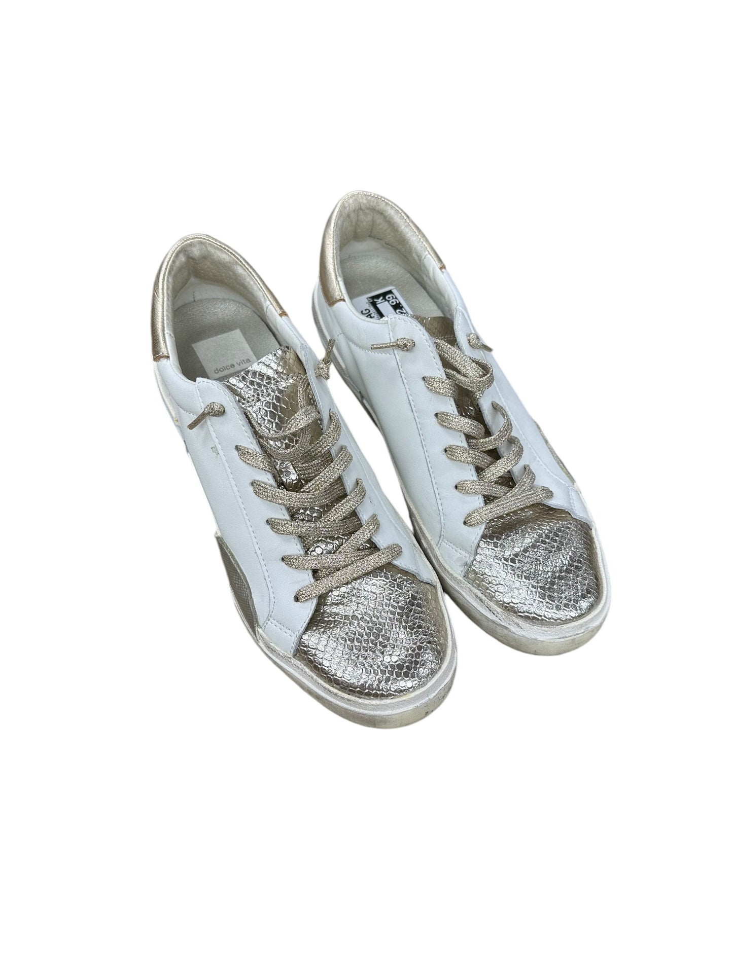 Shoes Sneakers By Dolce Vita In Gold & White, Size: 8.5