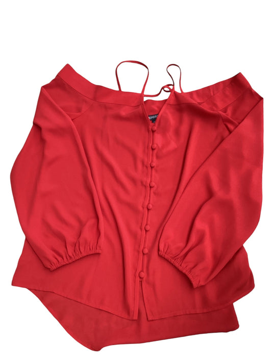 Top Long Sleeve By Express In Red, Size: S