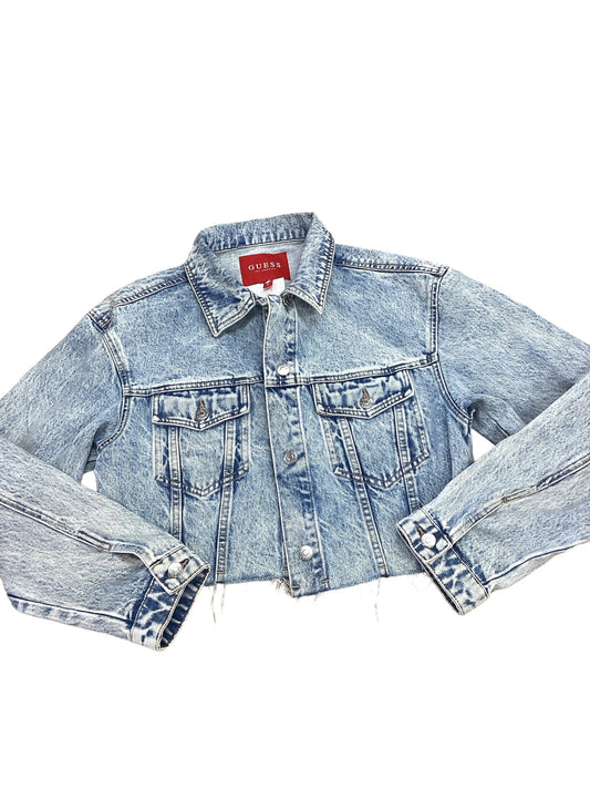 Jacket Denim By Guess In Blue Denim, Size: M