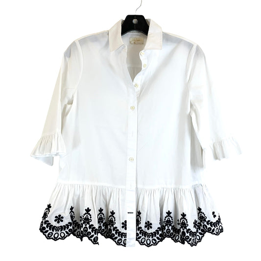 Black & White Blouse 3/4 Sleeve Kate Spade, Size Xs