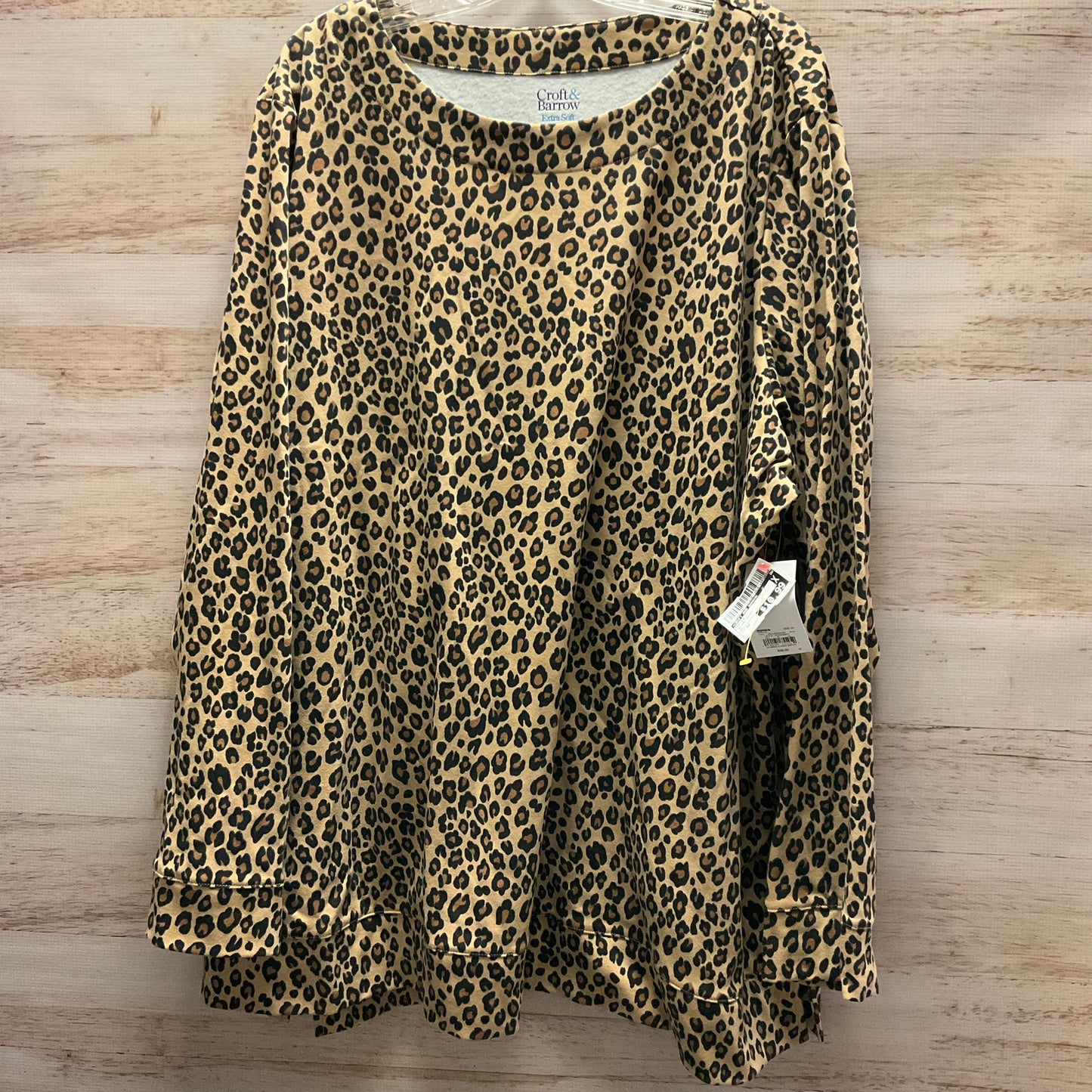 Top Long Sleeve By Croft And Barrow In Animal Print, Size: 4x