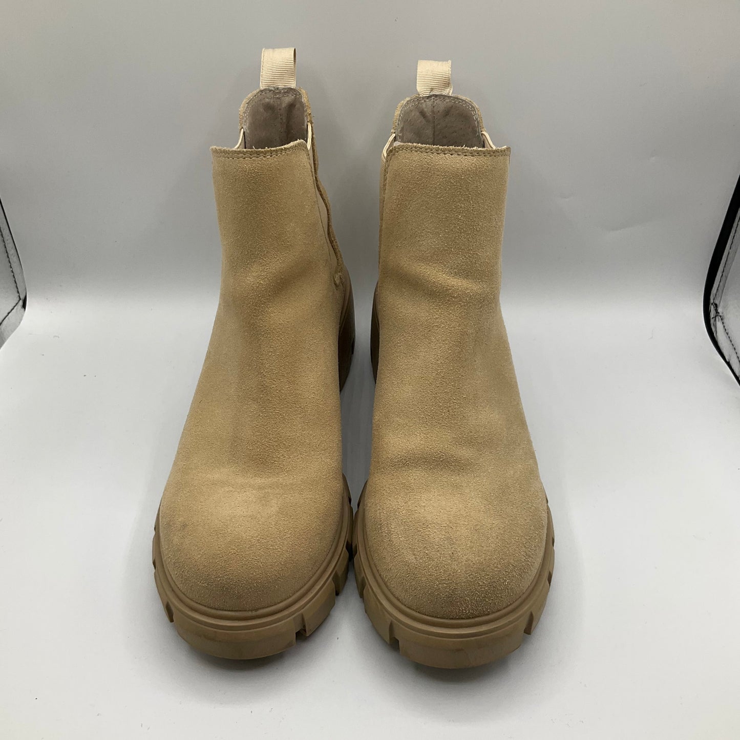 Boots Ankle Heels By Steve Madden In Tan, Size: 8