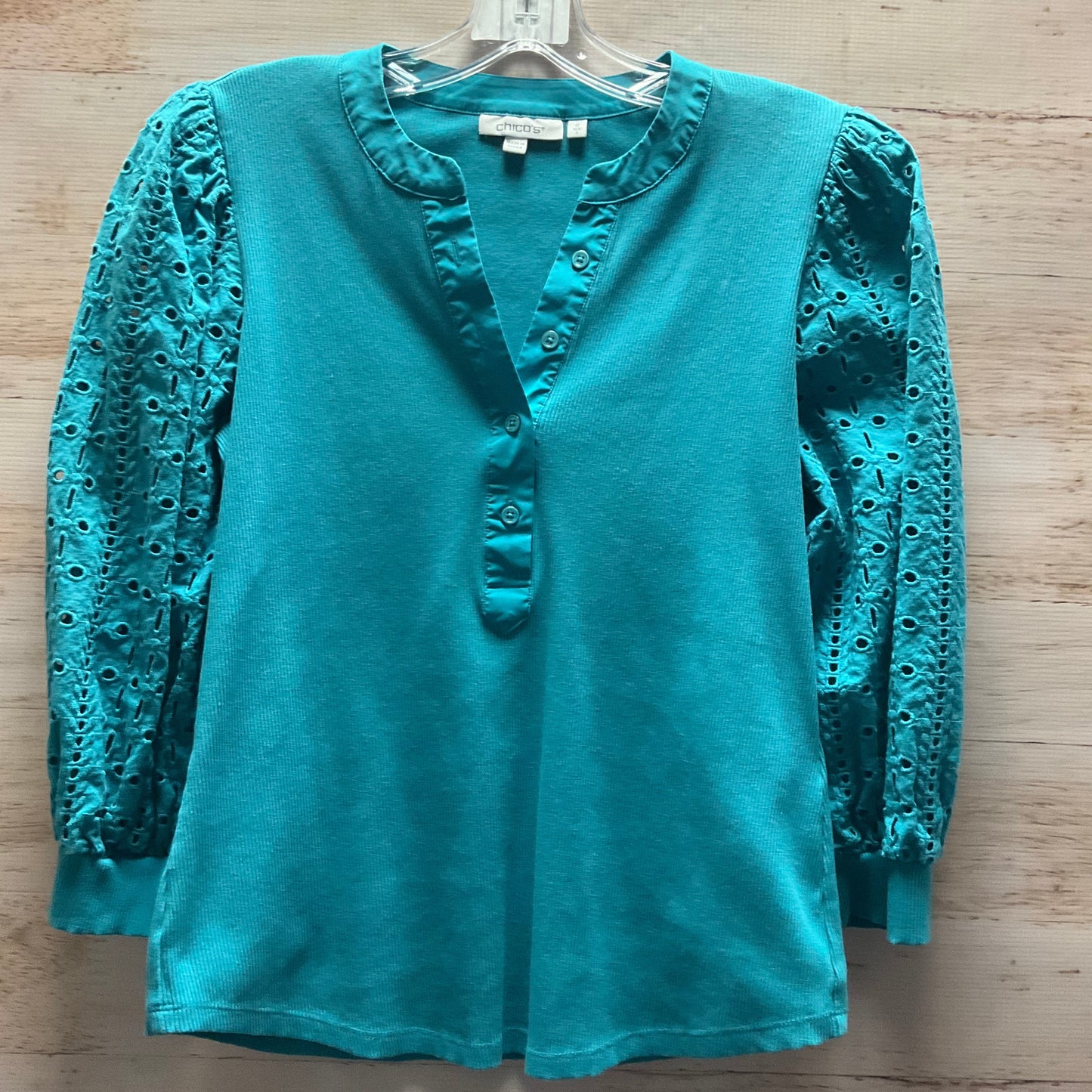 Top Long Sleeve By Chicos In Blue, Size: S