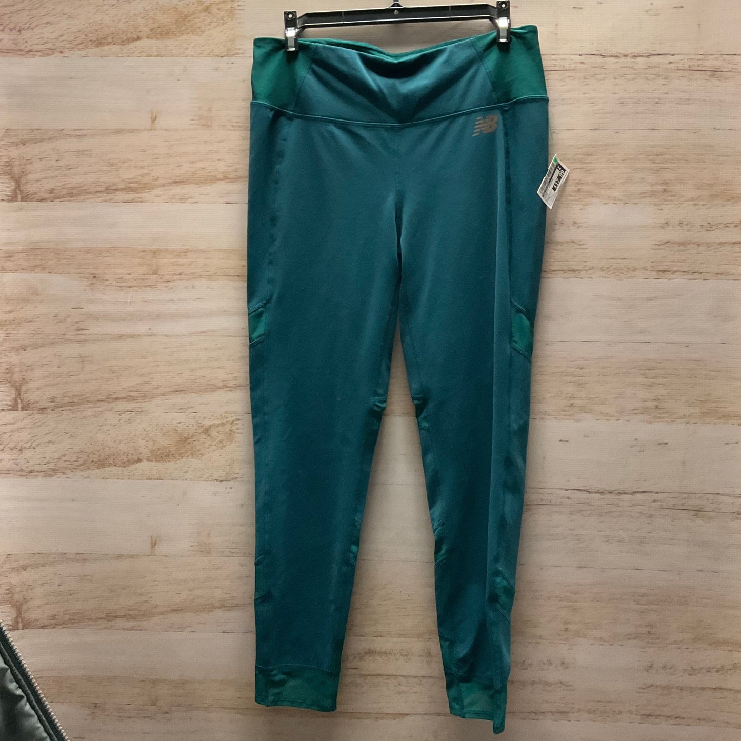 Athletic Leggings By New Balance In Green, Size: L