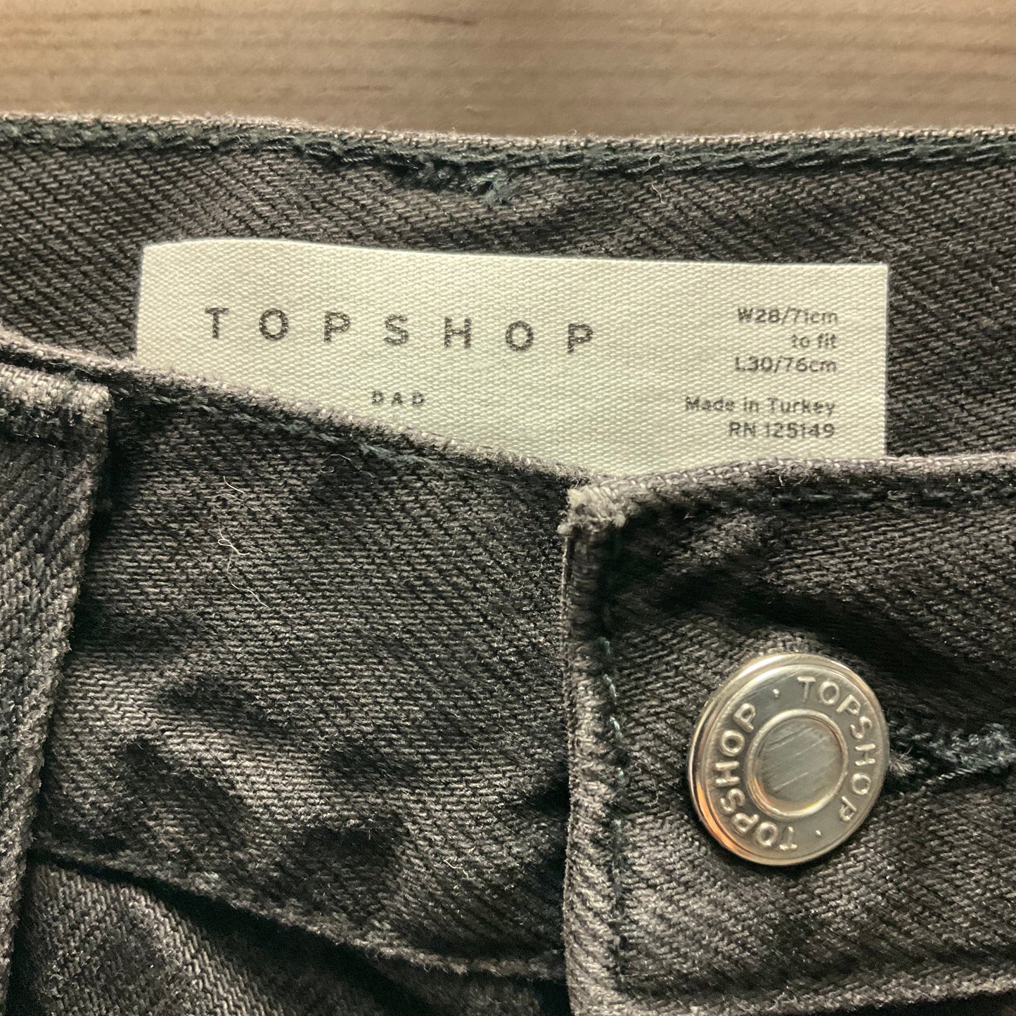 Jeans Straight By Top Shop In Black Denim, Size: 6