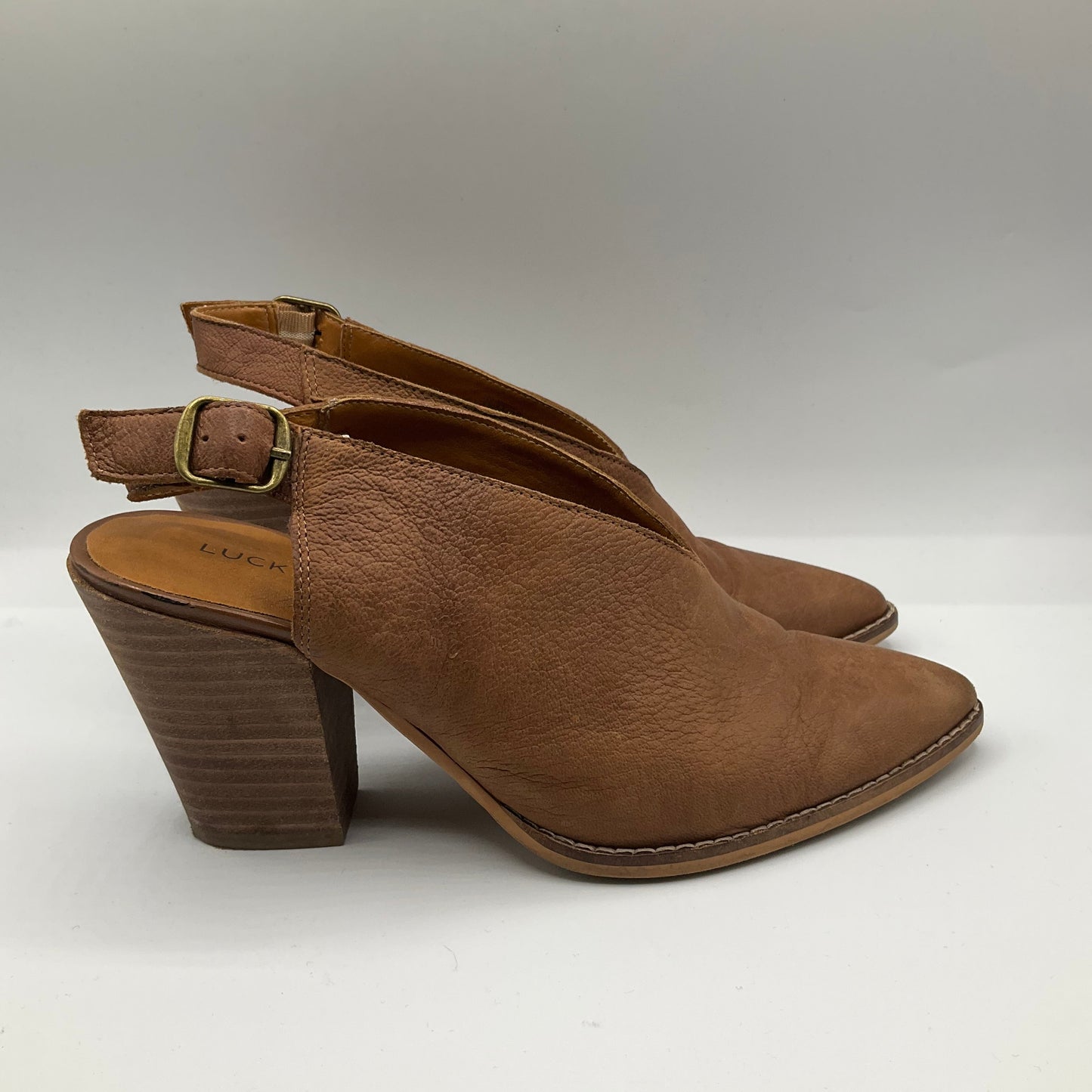 Shoes Heels Block By Lucky Brand In Brown, Size: 7.5