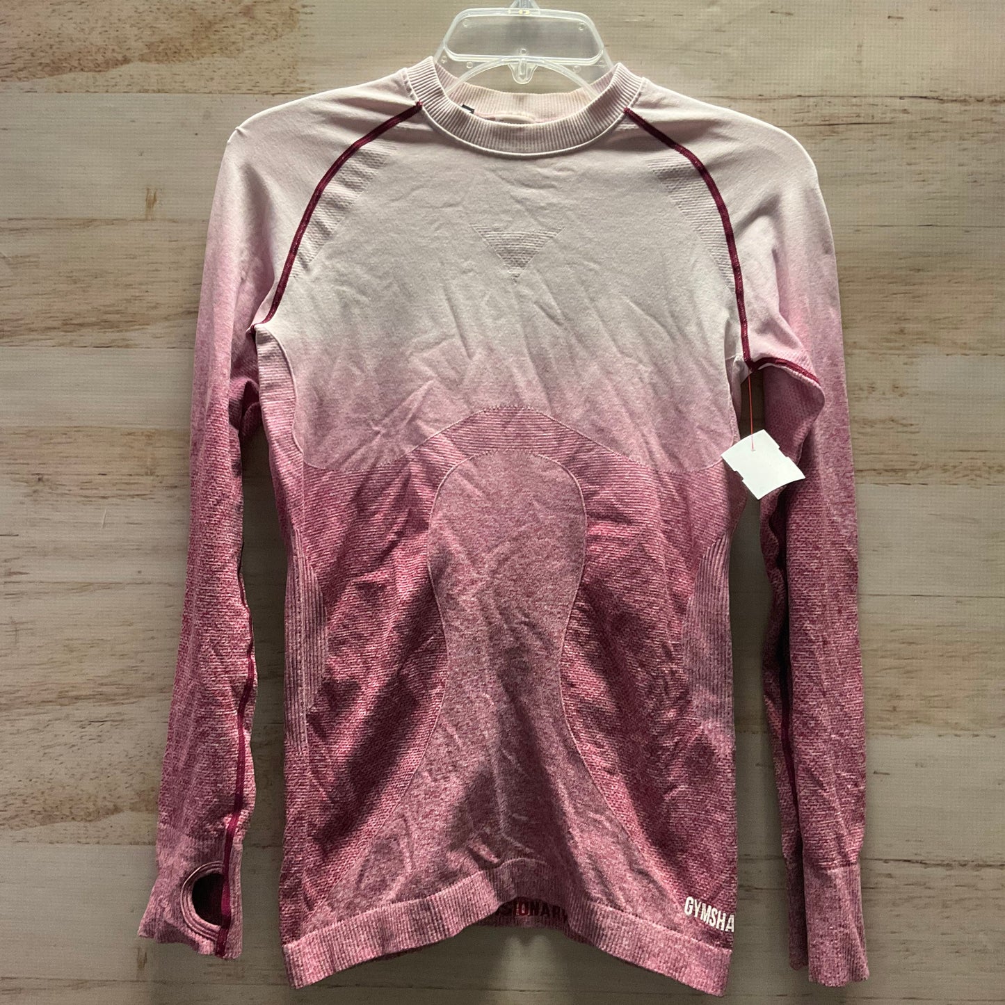 Athletic Top Long Sleeve Collar By Gym Shark In Pink, Size: M