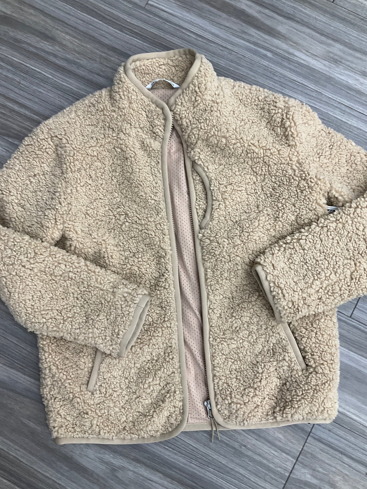 Jacket Faux Fur & Sherpa By Zara In Tan, Size: M