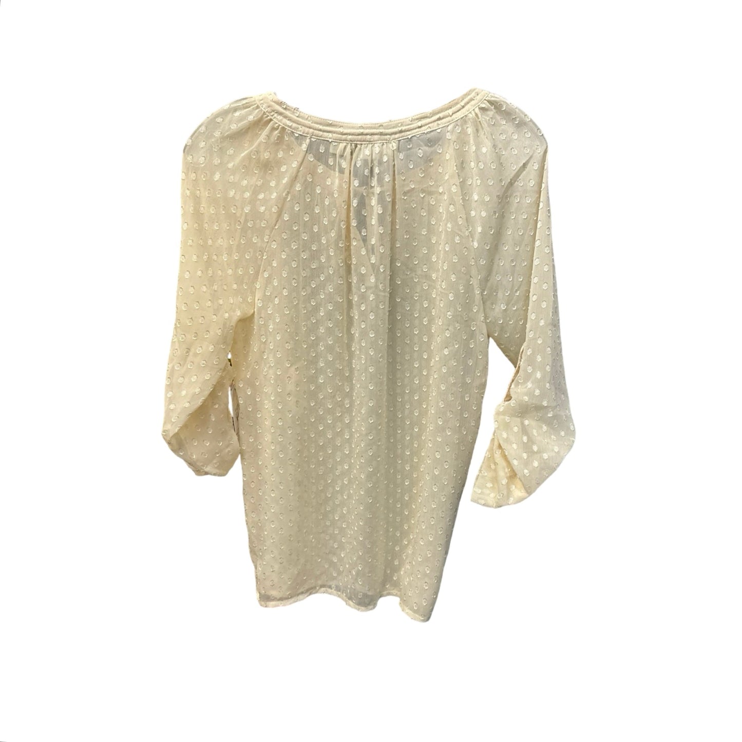 Top Long Sleeve By Liz Claiborne In Cream, Size: S