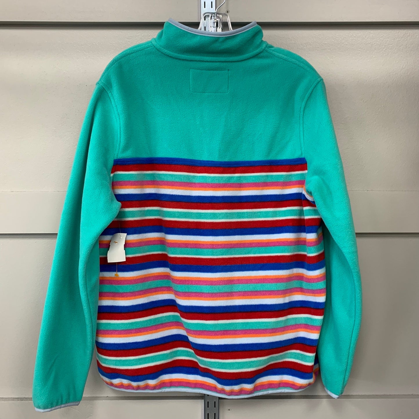 Top Long Sleeve Fleece Pullover By Lands End In Rainbow, Size: L