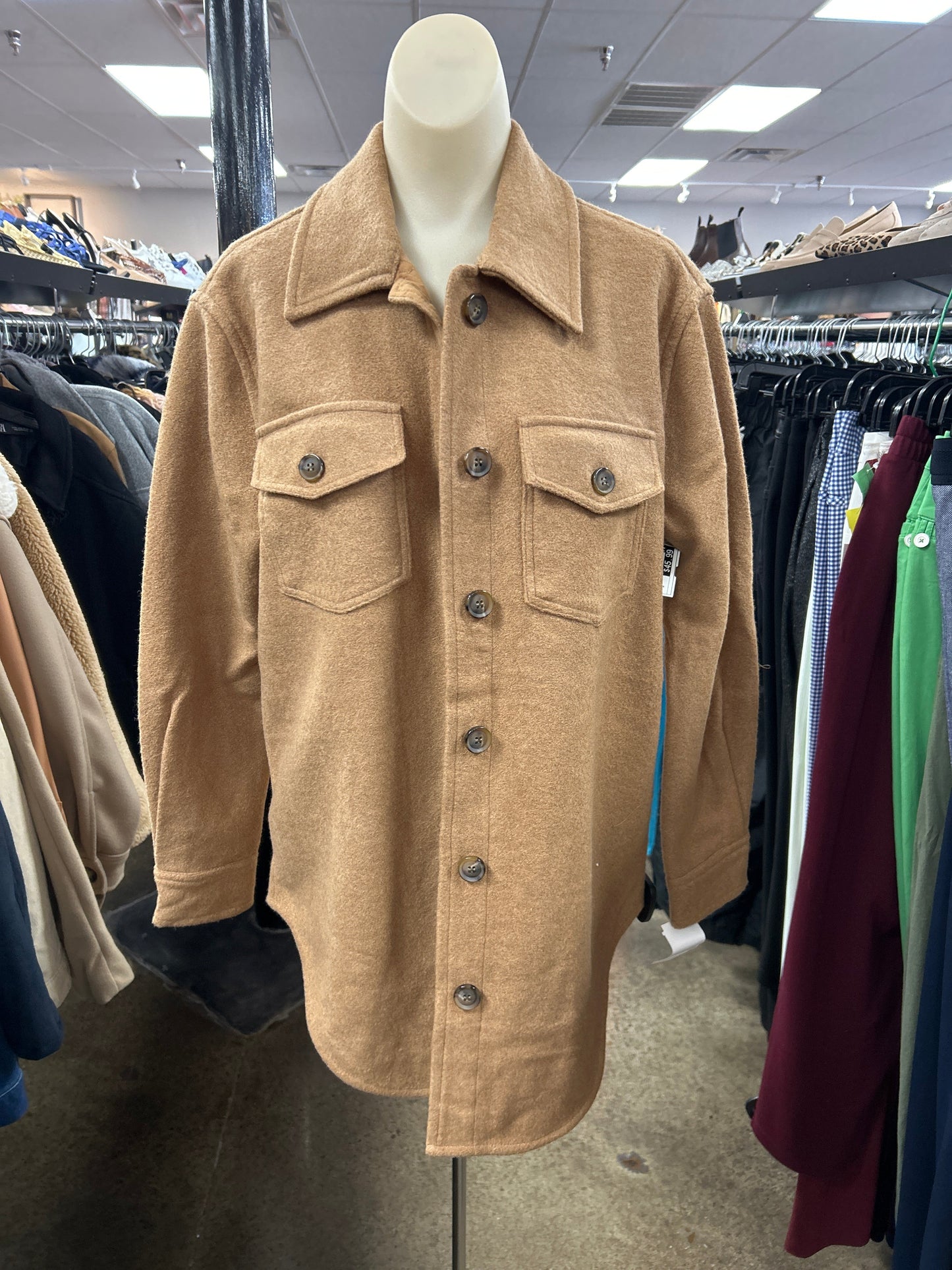 Jacket Shirt By Blanknyc In Tan, Size: S