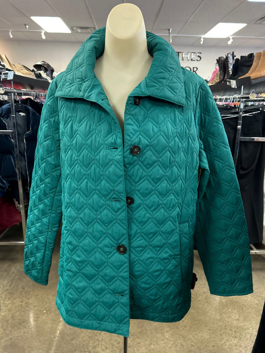 Jacket Puffer & Quilted By Lands End In Green, Size: M