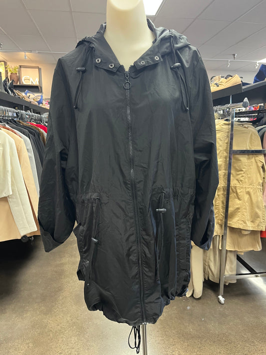 Jacket Windbreaker By Clothes Mentor In Black, Size: L