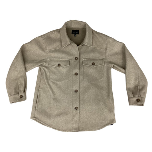 Jacket Shirt By Love Tree In Tan, Size: L