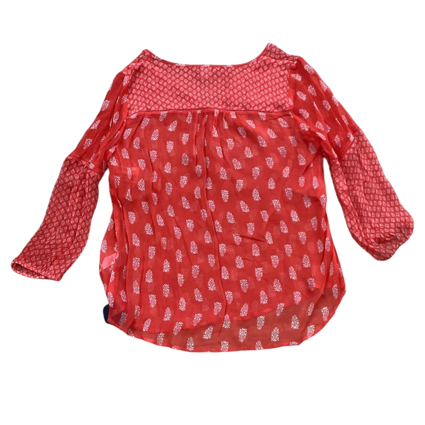 Top 3/4 Sleeve Designer By Lucky Brand In Red, Size: M