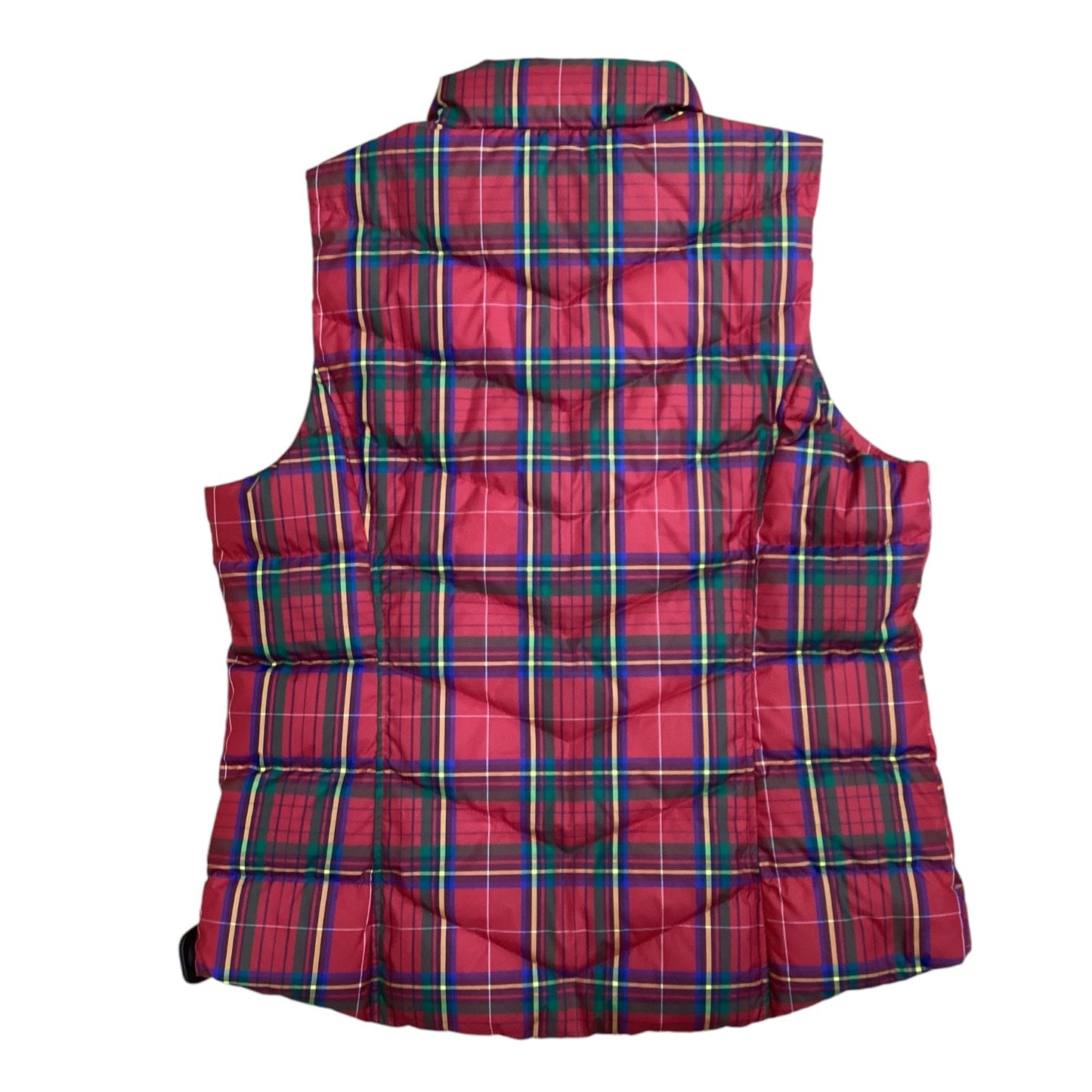 Vest Puffer & Quilted By Lands End In Plaid Pattern, Size: M