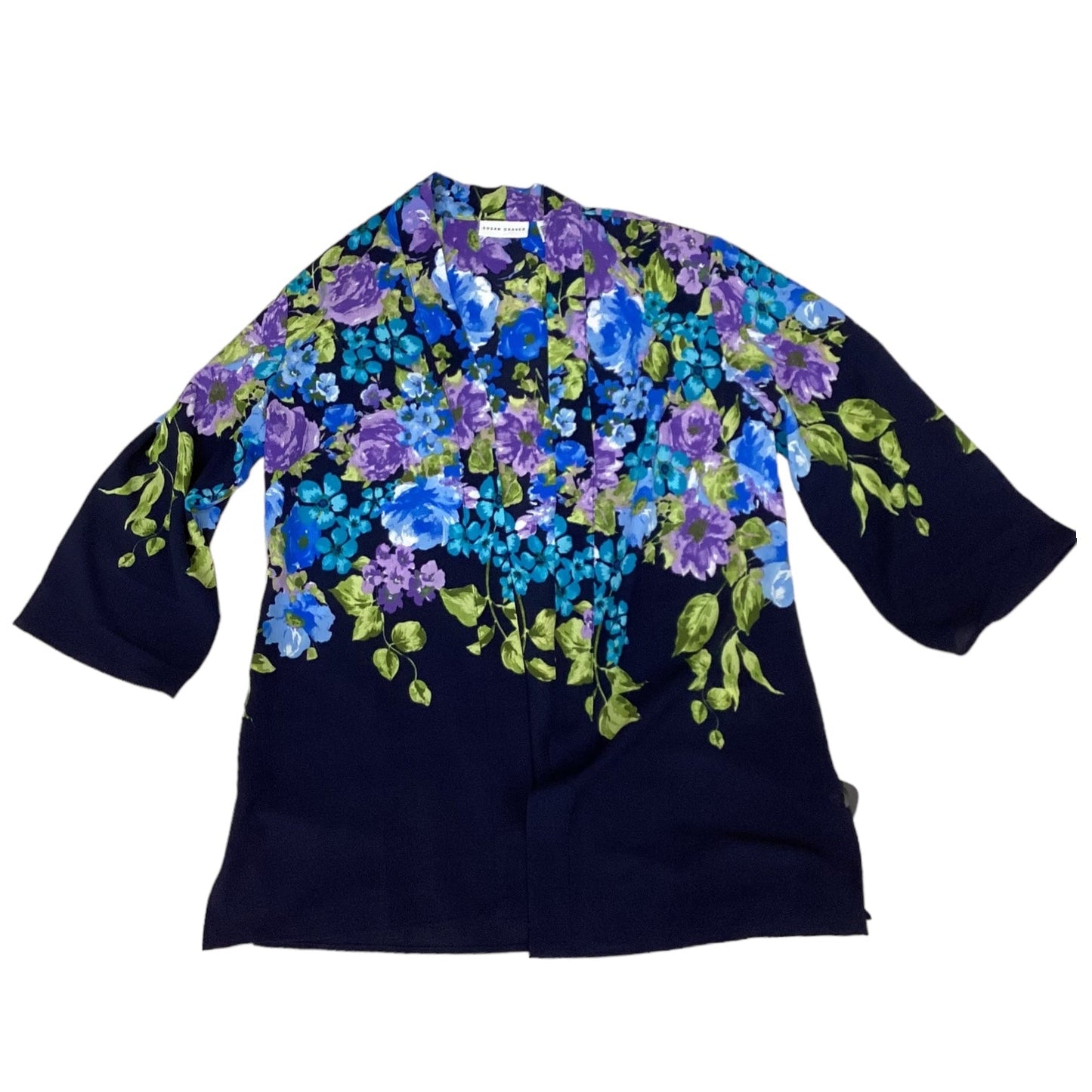 Blue & Purple Kimono Susan Graver, Size Xs