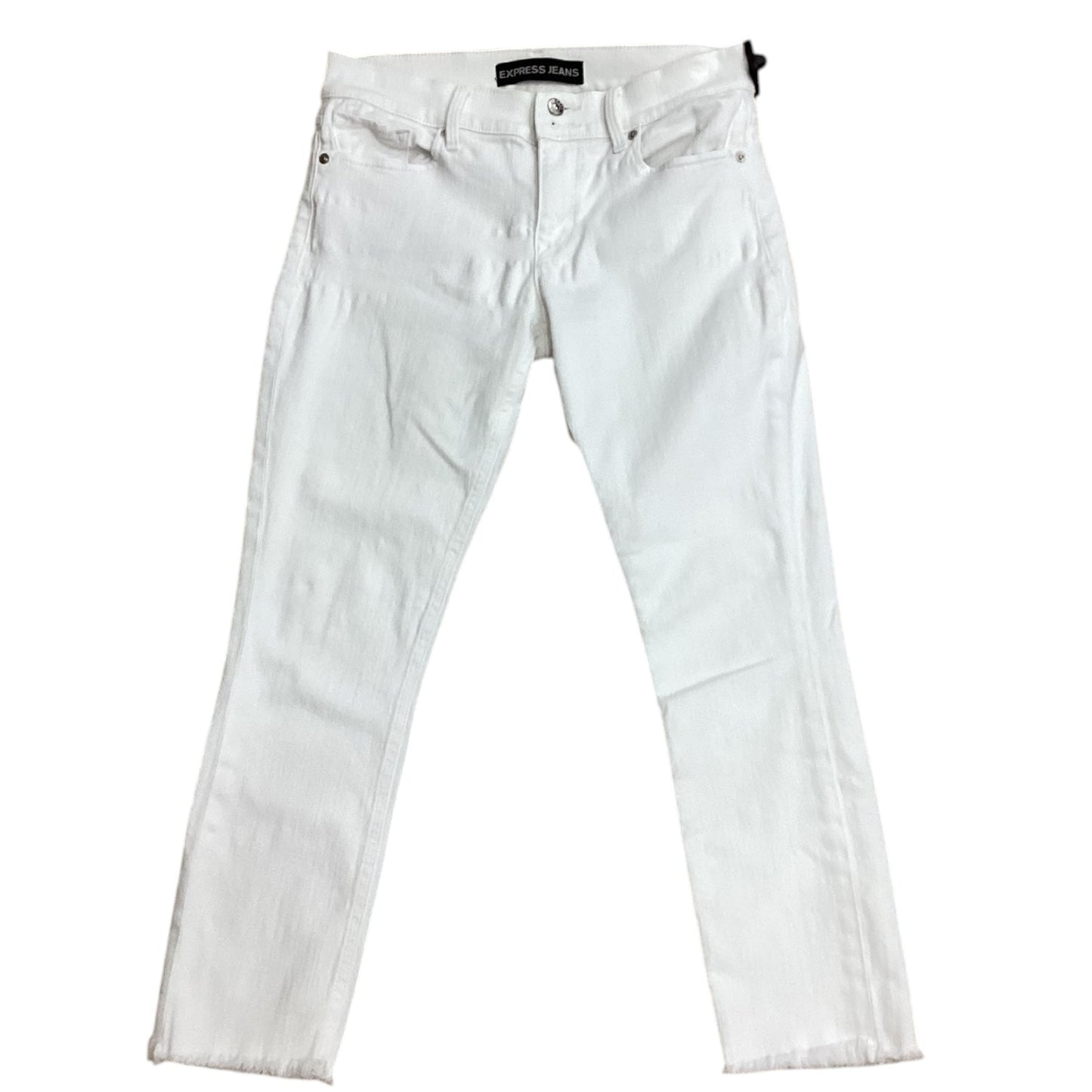 Jeans Cropped By Express In White, Size: 8