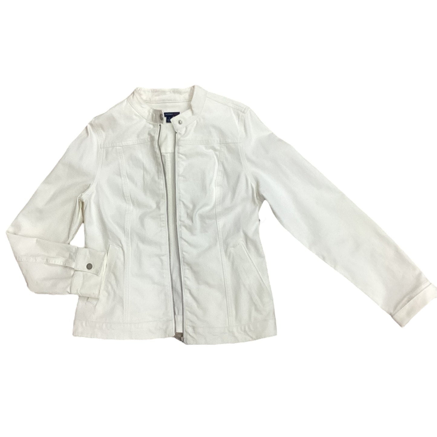 Jacket Denim By Isaac Mizrahi Live Qvc In White, Size: 6