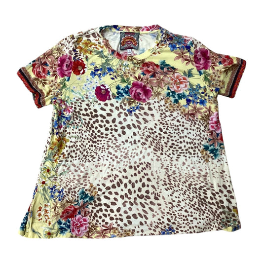 Top Short Sleeve Designer By Johnny Was In Floral Print, Size: M