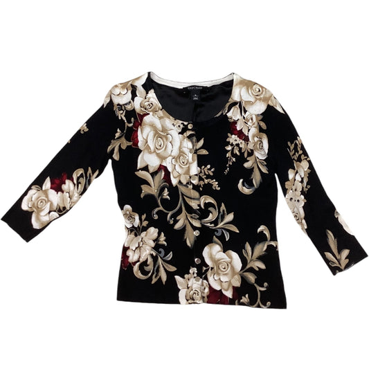 Cardigan Designer By White House Black Market In Floral Print, Size: S