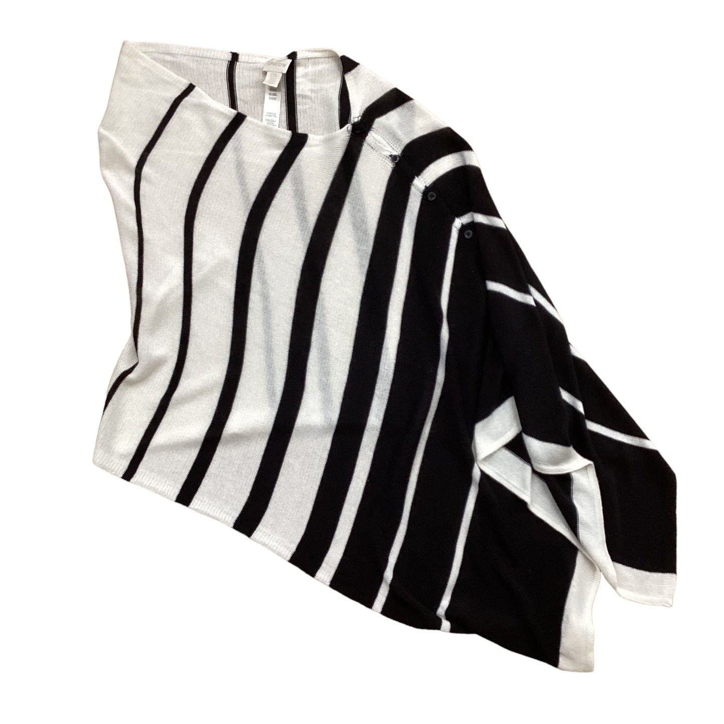 Poncho By Chicos In Black & White, Size: Onesize