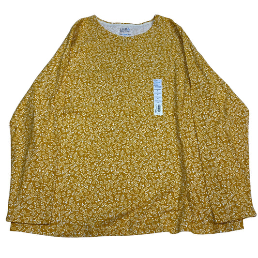 Top Long Sleeve Basic By Croft And Barrow In Yellow, Size: 1x