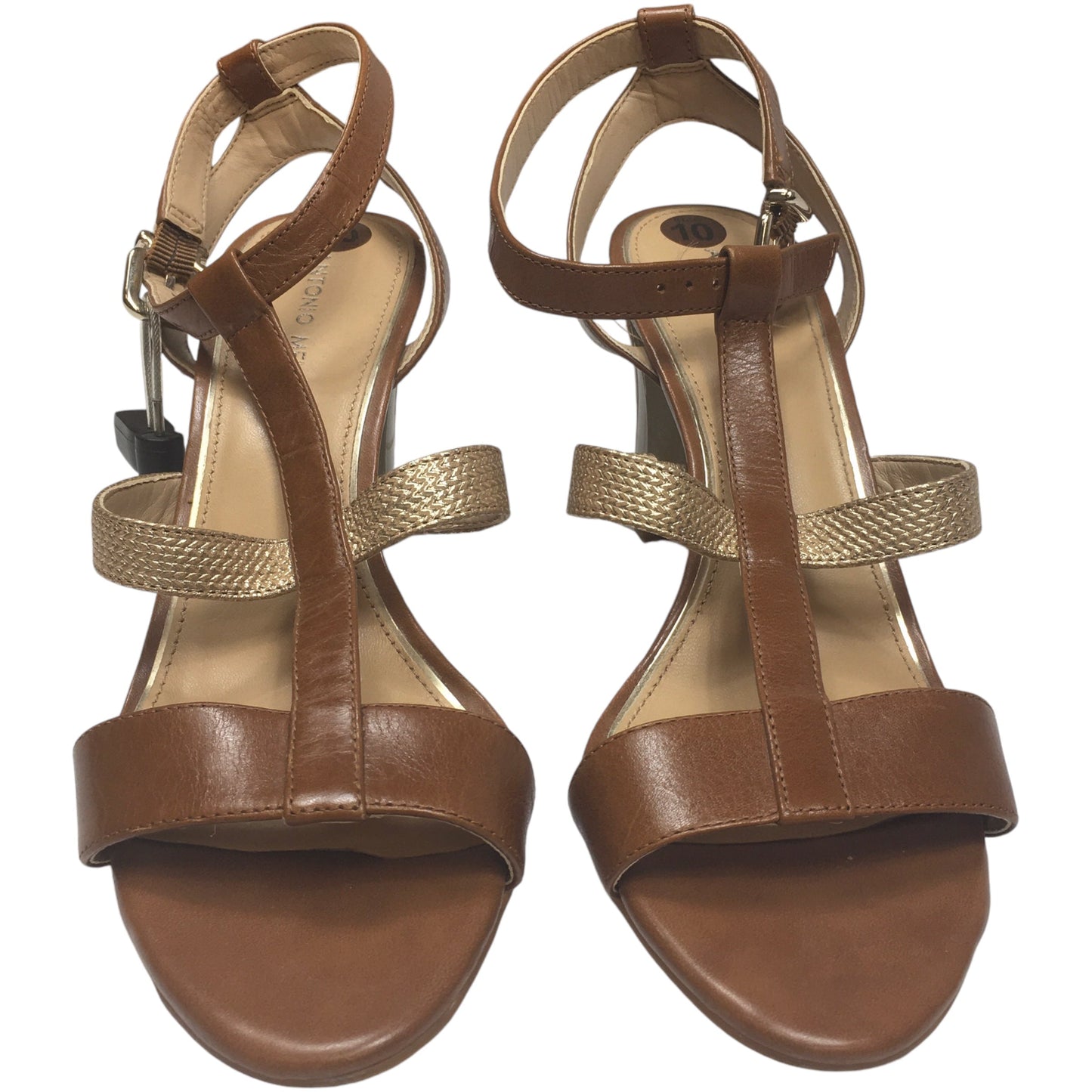 Sandals Heels Block By Antonio Melani In Brown, Size: 10