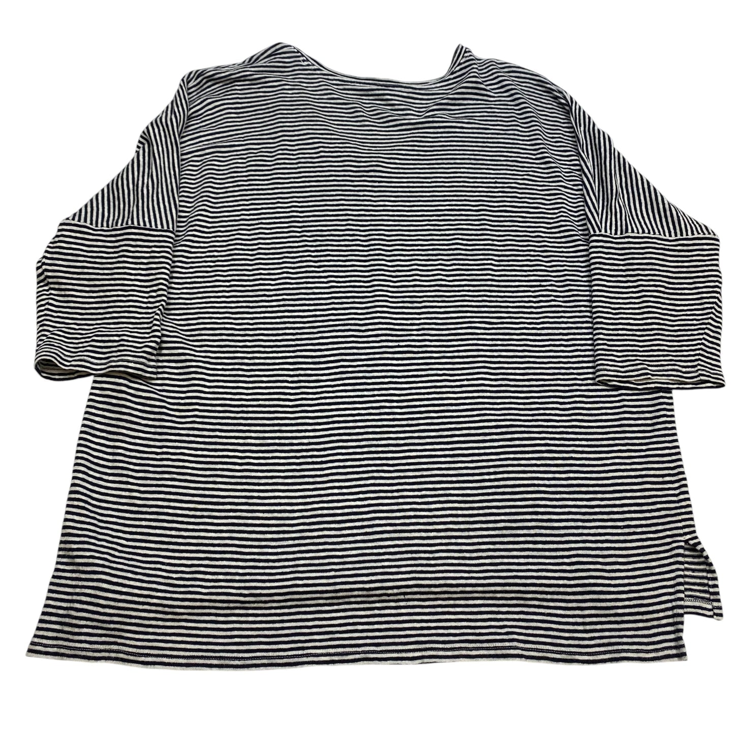 Top 3/4 Sleeve By Chicos In Black & White, Size: Xl