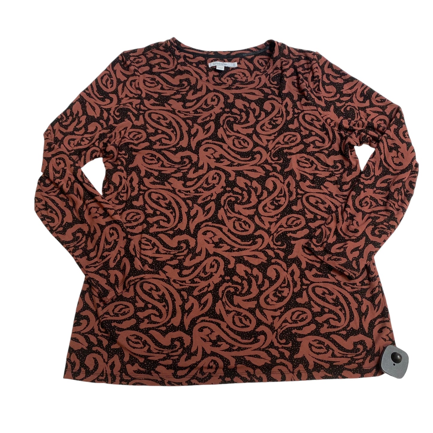 Top Long Sleeve By Chicos In Brown, Size: L